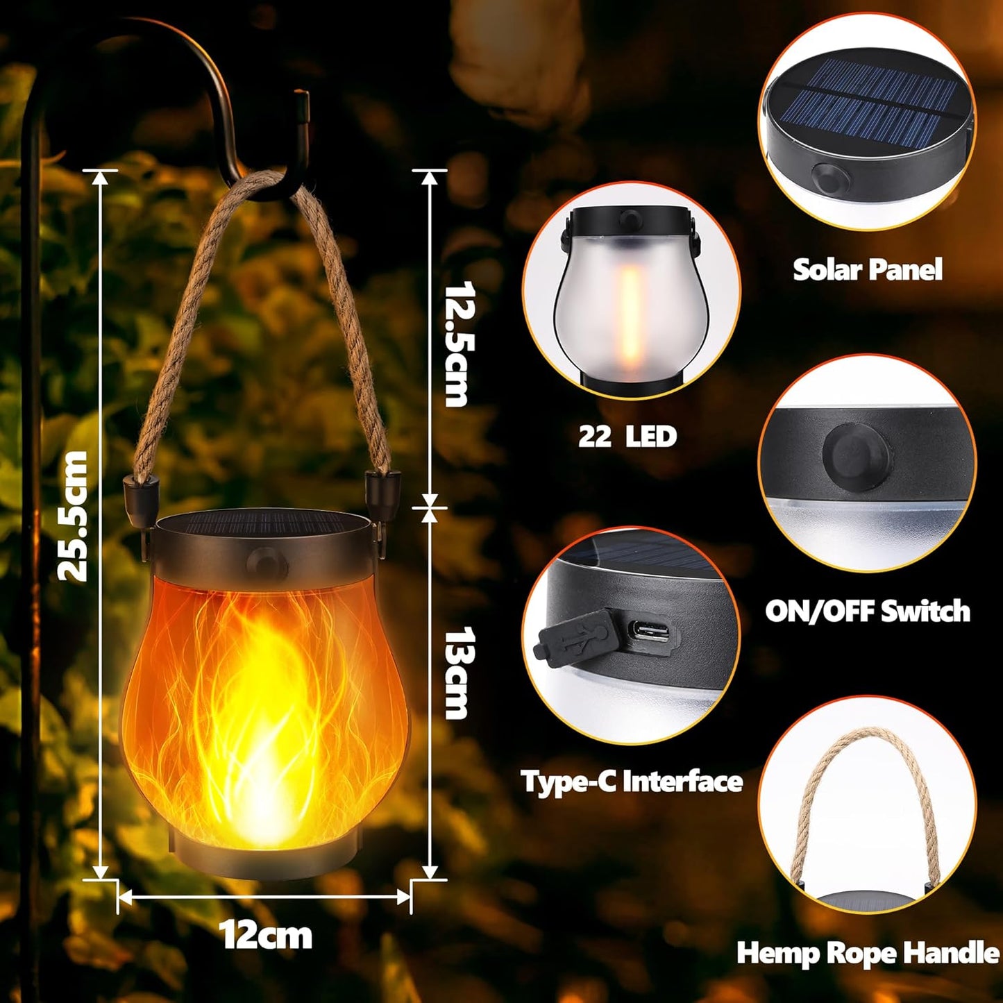 š„Last Chance Before They're Gone! Solar Flame Lanterns ā No Wiring, Auto-On at Dusk!