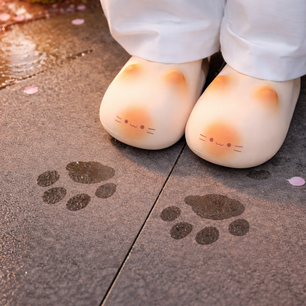 🔥Last Chance Before They're Gone! Cute Cat Paw Prints Comfy Slippers