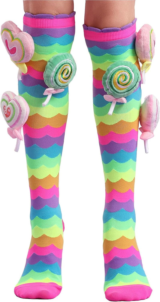 Bold Rainbow Knee-High Fun Socks